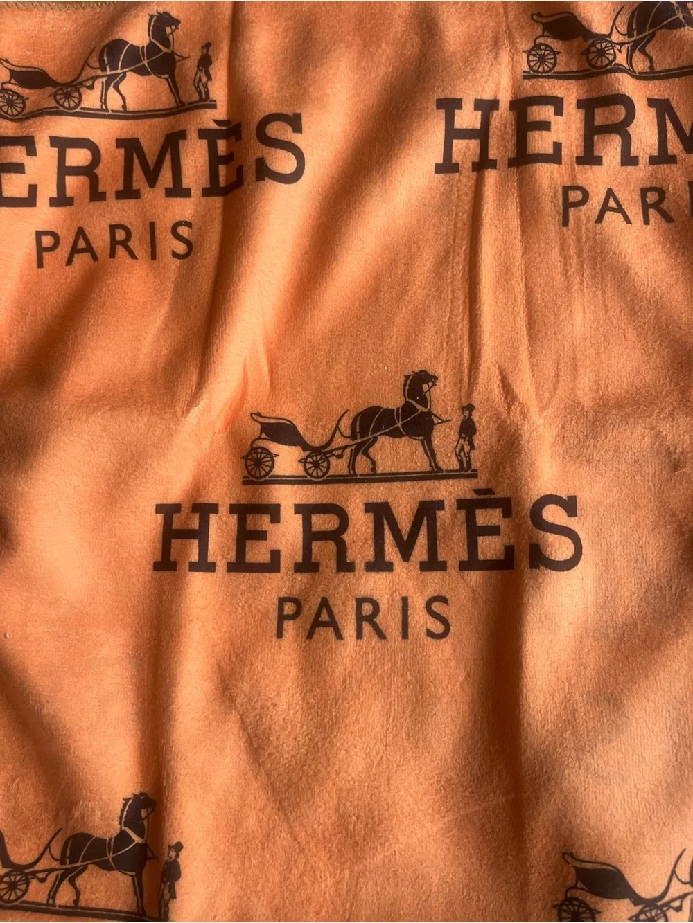 Hermes style Orange Logo Motif Beach Towel and hand towel